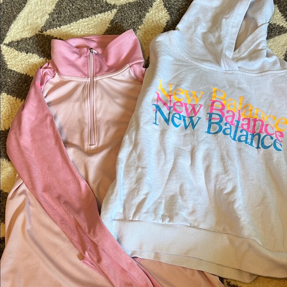 Under Armour Pink Quarter-Zip and Nee Balance White Hoodie Set